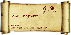 Gebei Magnusz névjegykártya